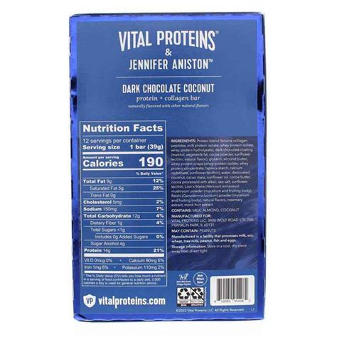 Jennifer Aniston Protein + Collagen Bar, Vital Proteins