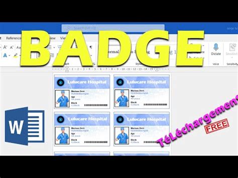 comment faire un BADGE en WORD Téléchargement gratuit YouTube