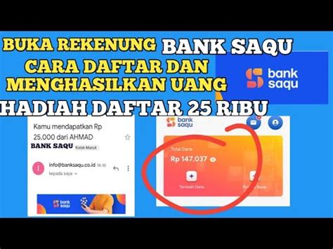 BANK SAQU BUKA REKENING BANK JASA JAKARTA CARA MENGHASILKAN UANG DAN