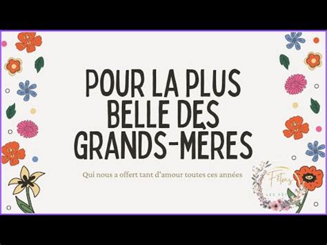 Joyeuse fête des grands mères YouTube