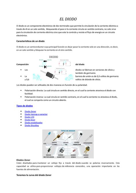 El Diodo El Diodo El Diodo Es Un Componente Electr Nico De Dos