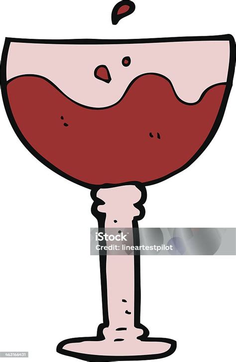 Cartoon Glass Of Red Wine Stock Illustration Download Image Now Bizarre Cheerful Clip Art