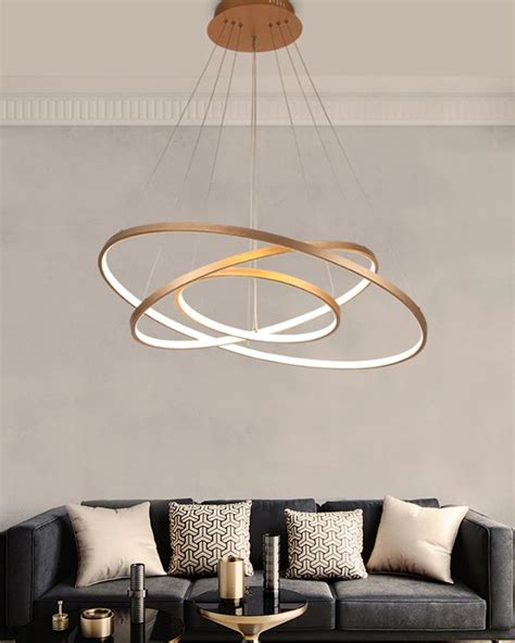 Lustre Led Moderno Pendente An Is Led W Arcos Dourado Madeiramadeira