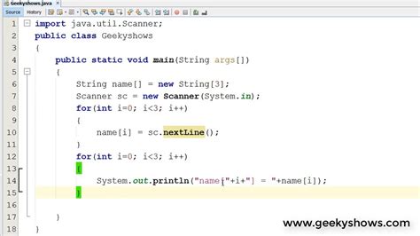 249 Getting String 1d Array Input From User In Java Programming Hindi