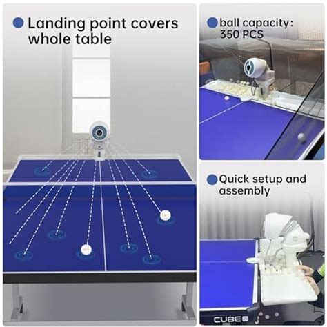 Table Tennis Robot Ping Pong Ball Machine With Remote Pre Programmed