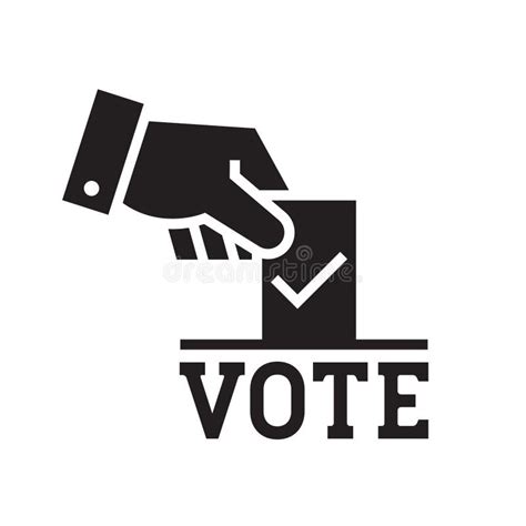 Hand Voting Ballot Box Icon, Election Vote Concept, Simple Flat Design ...