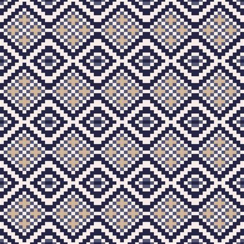 Geometric Pixel Art Seamless Pattern Vector Design For Wallpaper And