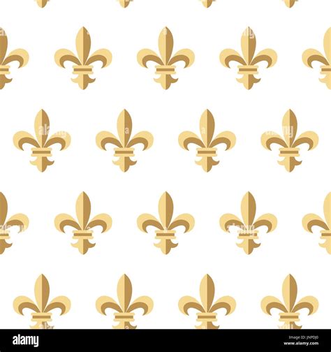 Vector Illustration Of Golden Fleur De Lis Seamless Pattern Vintage