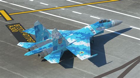 Ukrainian Sukhoi Su Flanker Fighter Aircraft D Model Gltf