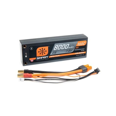 SPEKTRUM SMART LIPO 5000MAH 14 8V 2S 100C HARDCASE Tienda RC