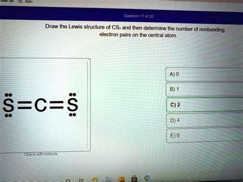 Solved Question Of Z Draw The Lewis Structure Of Cs And Then