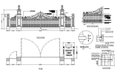 Perimeter Fence With Wall All Sided Section Plan And Construction