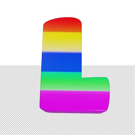 Premium Psd Letter L Rainbow Text Effect D Render