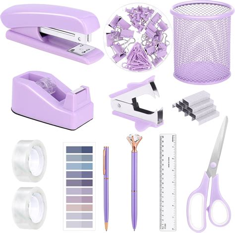 Amazon Purple Office Supplies Set Upiho Stapler And Tape