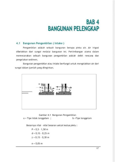 Pdf Bab Iv Bangunan Pelengkap Bendung Dokumentips
