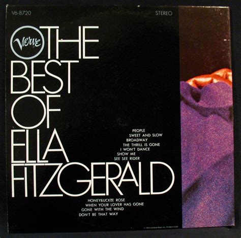 Ella Fitzgerald The Best Of Ella Fitzgerald Vocal Jazz Album Verve V