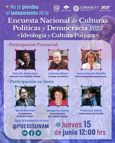 Lanzamiento de la Encuesta Nacional de Culturas Políticas y Democracia