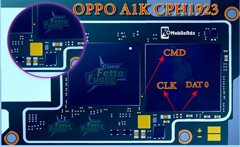 Oppo A1K ISP Pinout EMMC Pinout For Remove Pattern FRP Lock