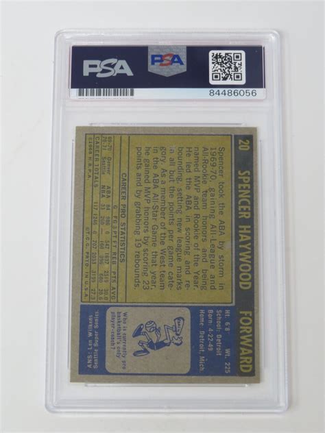 Spencer Haywood Hof Signed Autograph Topps Rc Rookie Card Psa