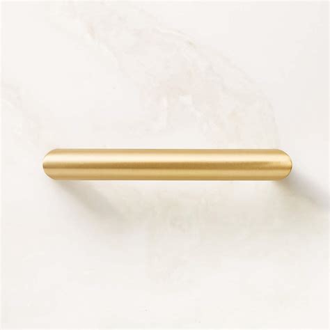 Curveaux Curved Brushed Brass Cabinet Handles Cb2