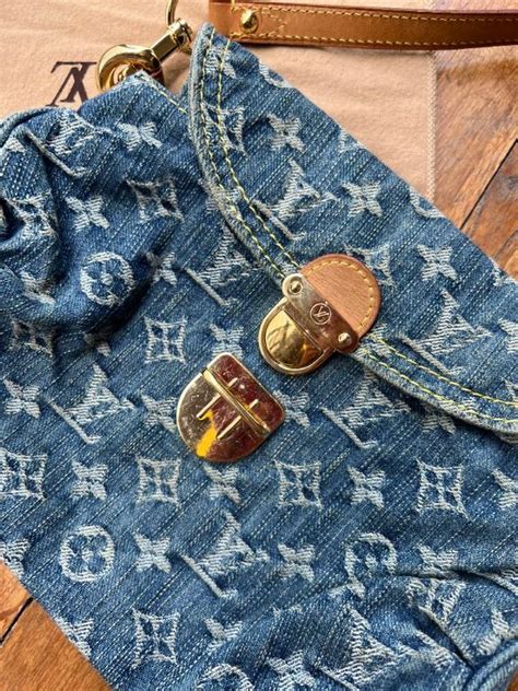 Louis Vuitton Lv Mini Monogram Denim Pleaty Handbag Women S Fashion