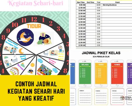 Contoh Jadwal Kegiatan Sehari Hari Yang Kreatif