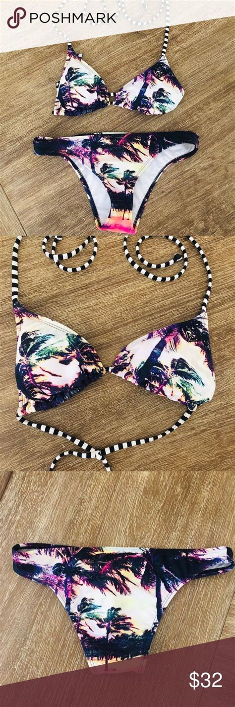 Roxy Tropical Palm Tree Bikini Palm Tree Bikini Bikinis Print Bikini