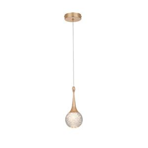 Pendente Globo Cristal Bolha Dourado Led 5w 3000k Bivolt Leroy Merlin