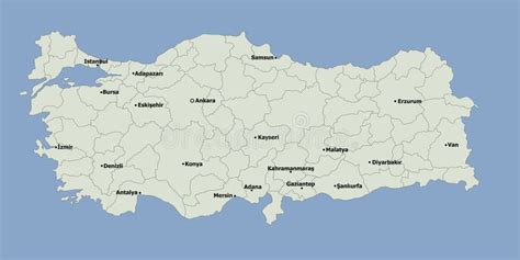 Mapa Político Altamente Detallado De Turquía Con Las Ciudades