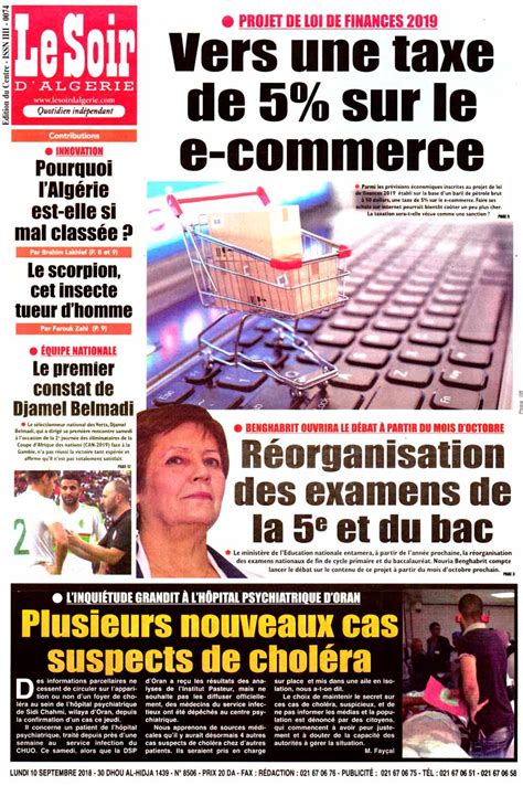 Revue De Presse Les Unes De Vos Journaux Du Lundi Septembre Tsa