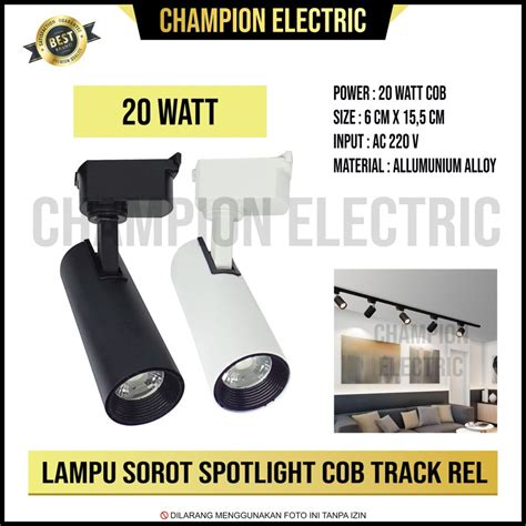 Jual Lampu Spotlight Led Sorot Rel Plafon Track Light Rell W Watt