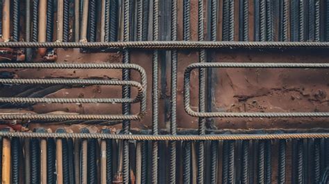 premium photo rebar steel  grade beam ground beam  process