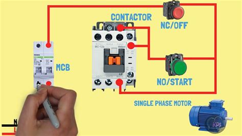 Single Phase Motor Connection With Magnetic Contactor Wiring Diagram