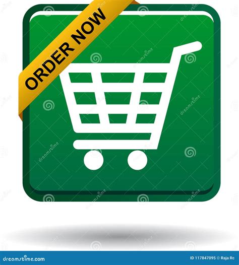 Order Now Green Color Button Stock Vector - Illustration of contact, commerce: 117847095