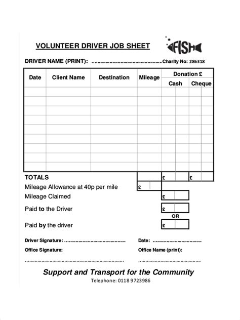 Free 10 Sample Job Sheet Templates In Pdf Ms Word Printable Cards