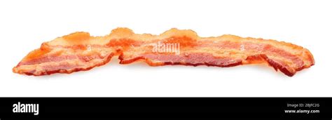 Tasty bacon slice, isolated on white Stock Photo - Alamy