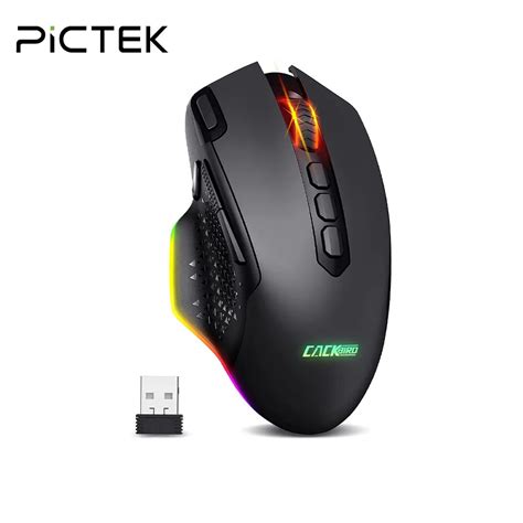 PICTEK Rat N Inal Mbrico Para Juegos Mouse Ergon Mico Recargable Con 10