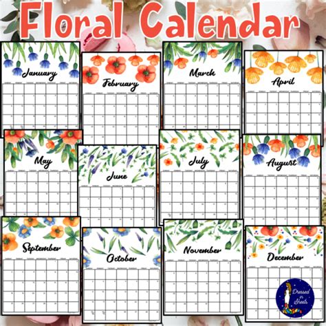 Printable Floral Calendar | Made By Teachers