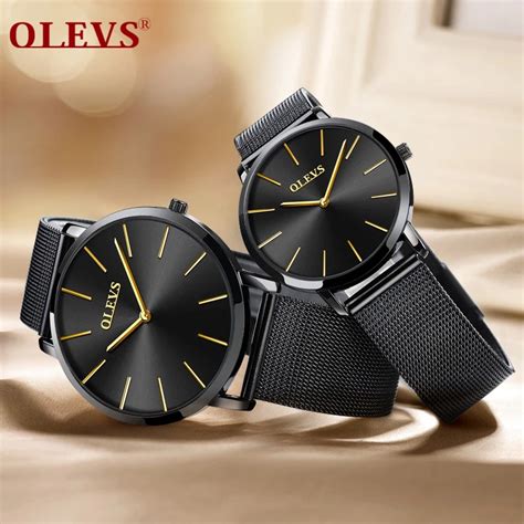 Olevs Jam Tangan Couple Watches Stainless Steel Lovers Watch Quartzwrist Luxury Watch 5868 Lover