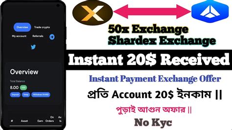 Instant Payment Withdraw X Exchange Offer Shardex Exchange