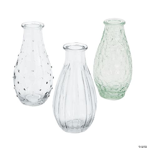 Clear Vintage Bud Glass Vase Set 3 Pc Oriental Trading