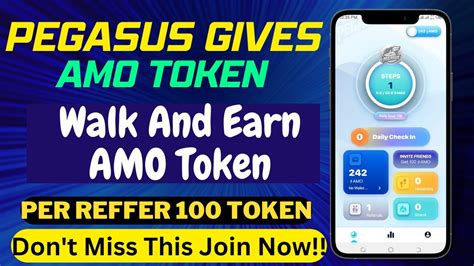 PEGASUS GIVES AMO TOKEN WALK AND EARN AMO TOKEN Per Reffer 100