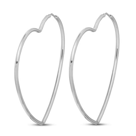 Heart Hoop Earrings Sterling Silver 60mm Jared