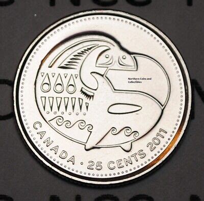 Canada 2011 25 Cents Orca Whale Nice UNC From Roll BU Canadian