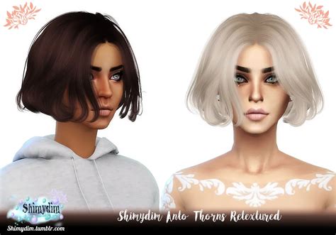 Shimydim Anto`s Thorns Hair Retextured Sims 4 Hairs