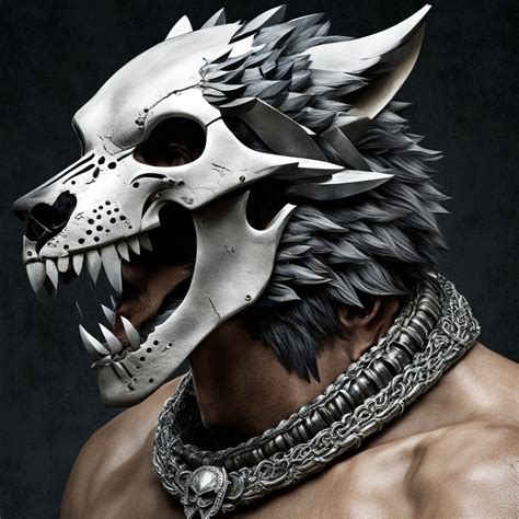 Make skull that bites into the neck of wolf and daggers in h... by 3 ...