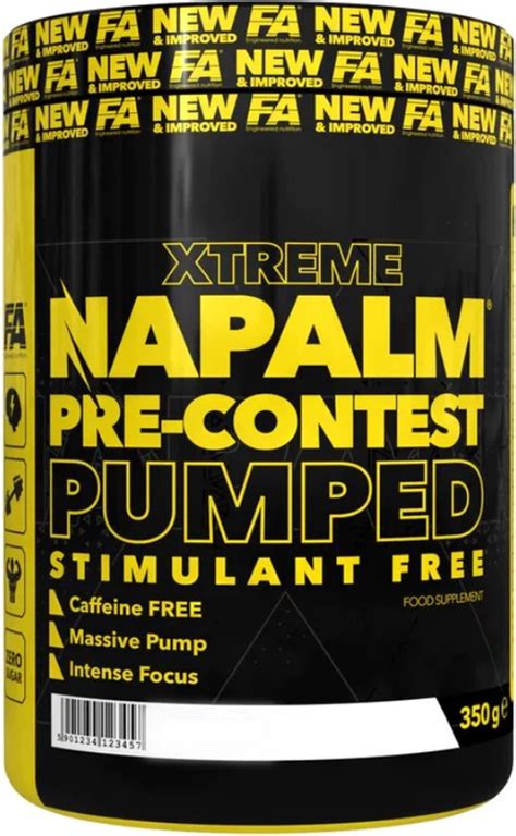 Fa Xtreme Napalm Pre Contest Pumped Stim Free Pre Workout Muscle Pump Lychee