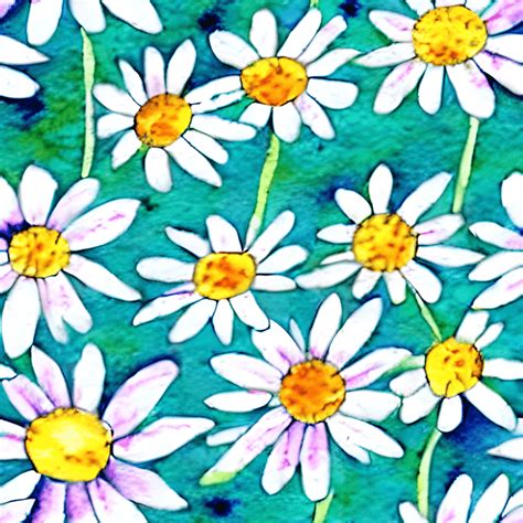 Dainty Daisies Pattern Painting Watercolor · Creative Fabrica