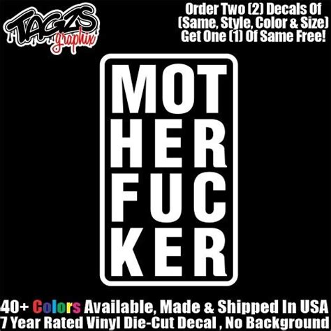 Mot Her Fuc Ker Funny Diecut Vinyl Window Decal Sticker Car Truck Suv