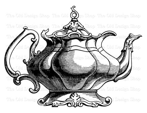 Fancy Vintage Teapot Kitchen Commercial Use Clip Art - Etsy Canada